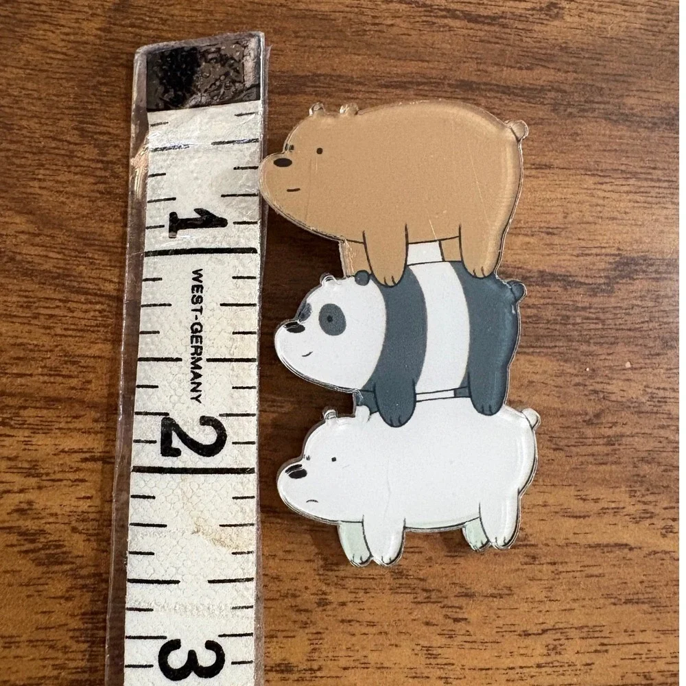 We Bare Bears Stacked Cartoon Character‎ Kids Pin Badge Brooch Acrylic 2.5